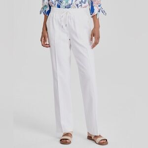 NWT Jones NY Linen-Blend Drawstring Pants | size medium